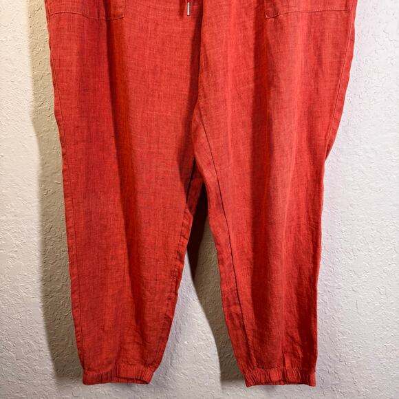 ATHLETA Jogger 16 Retreat Linen Elastic Waist w/Drawstring Coral TerraCotta - Picture 5 of 15